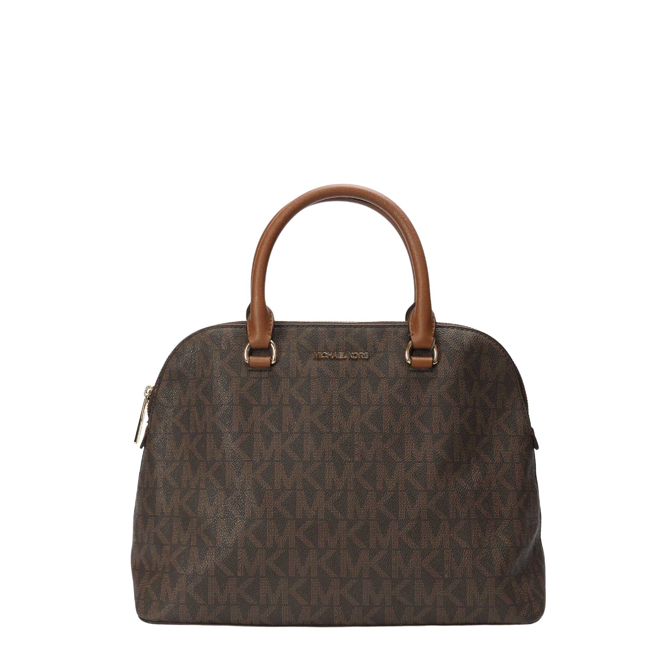 Michael Kors Cindy Medium Logo Brown Satchel