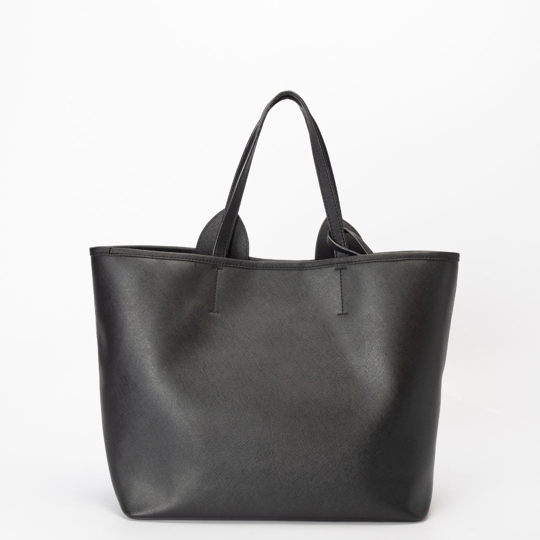 Karl Lagerfeld Black Leather Maybelle Cat Tote