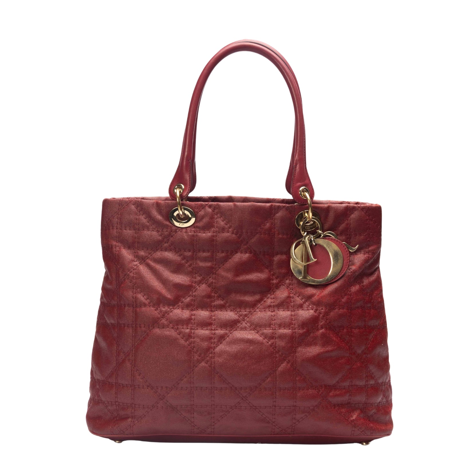 Dior Red Cannage Leather Soft Lady Dior Tote