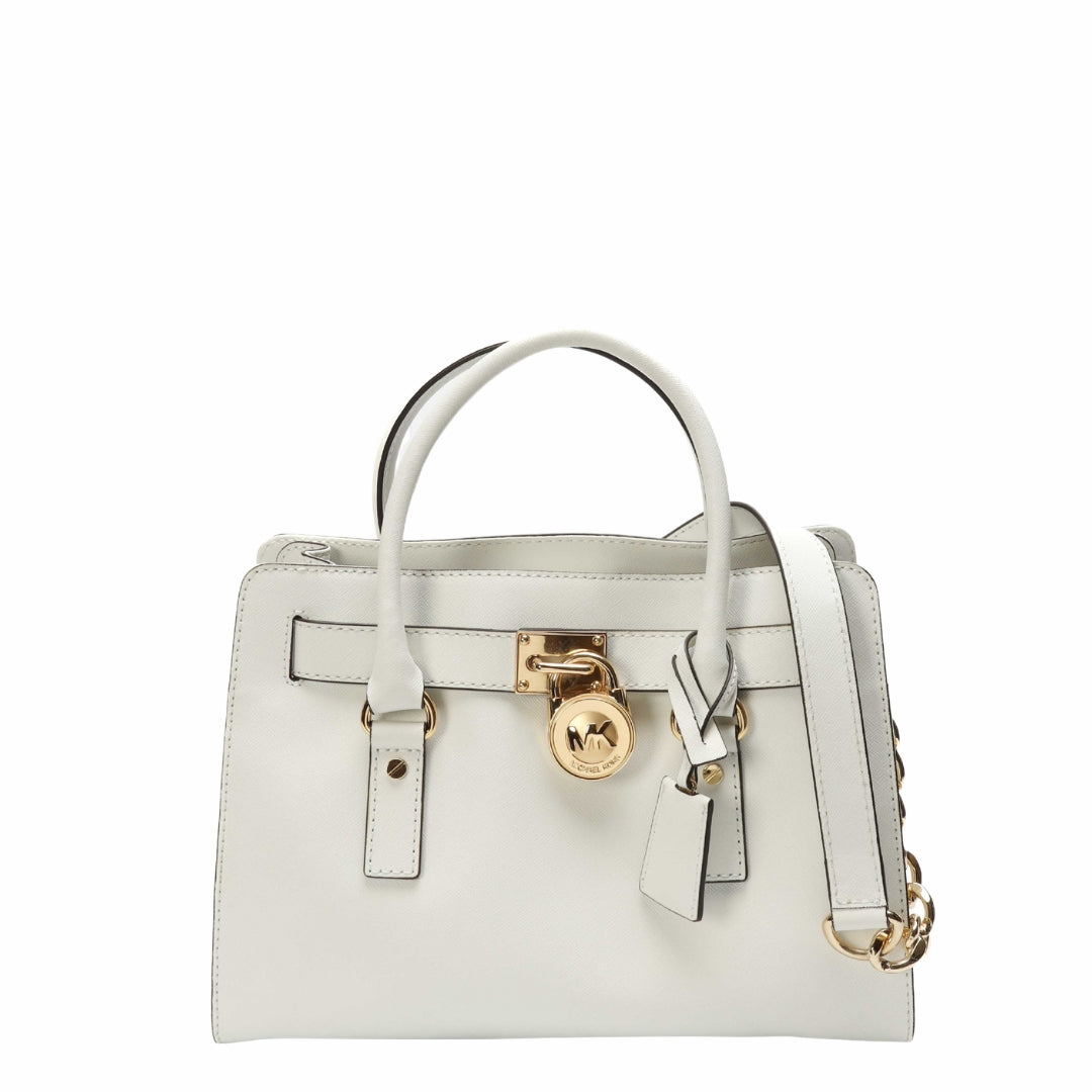 Michael Kors White Hamilton East West Tote