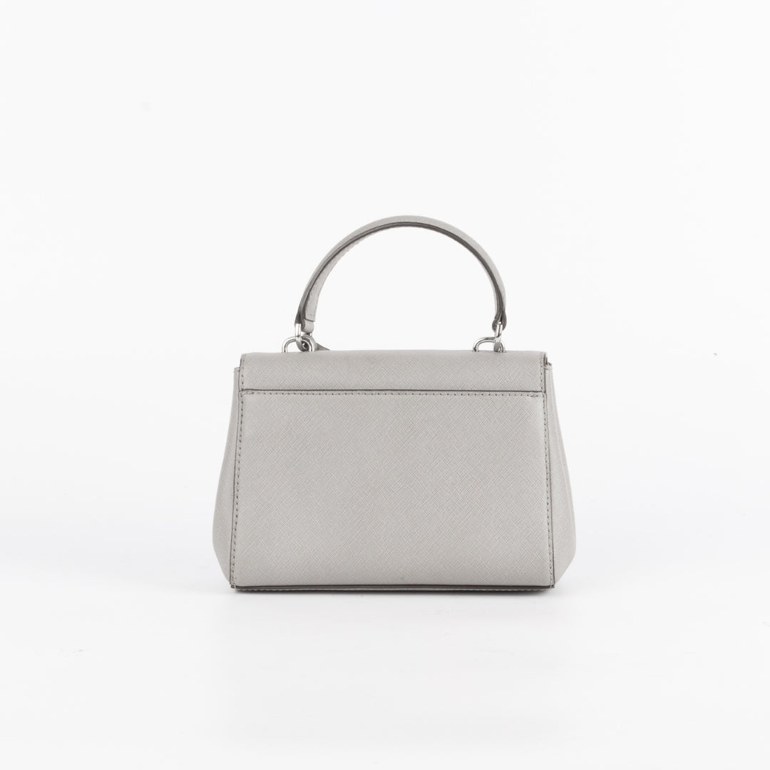 Michael Kors Grey Leather Mini Ava Crossbody Bag