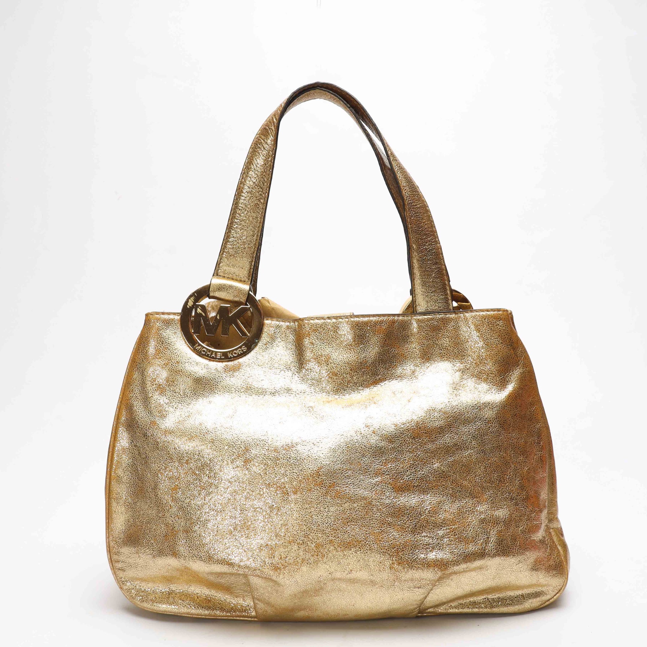 Michael Kors Fulton Gold Metallic Shoulder Bag