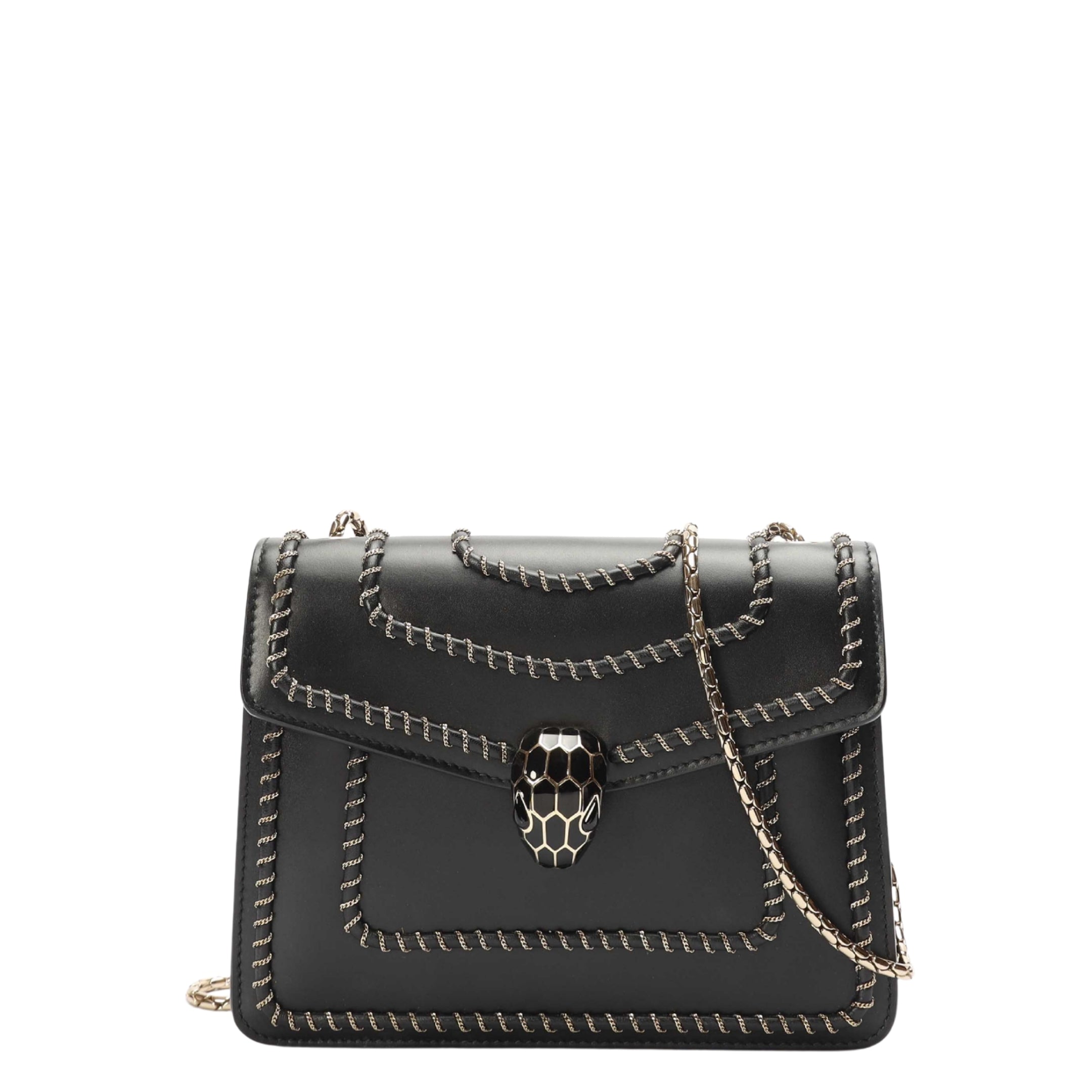 Bvlgari Black Serpenti Blast Flap Crossbody Bag
