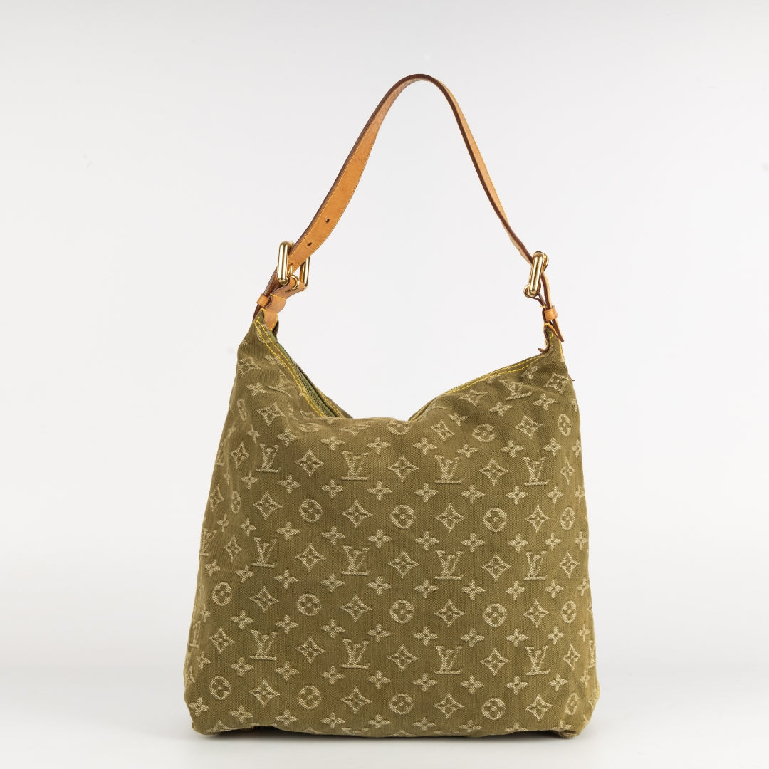 Louis Vuitton Green Denim Monogram Baggy GM Bag