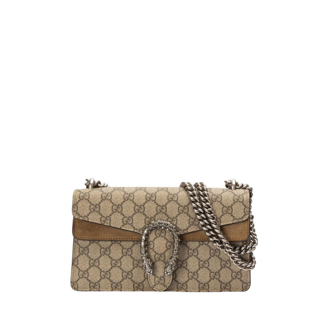 Gucci GG Supreme Canvas Suede Dionysus Shoulder Bag