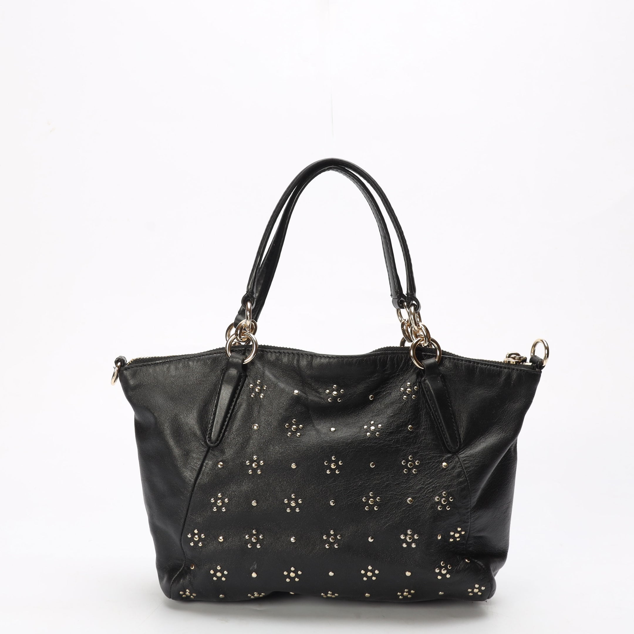 Coach Black Kelsey Studded Convertible Satchel