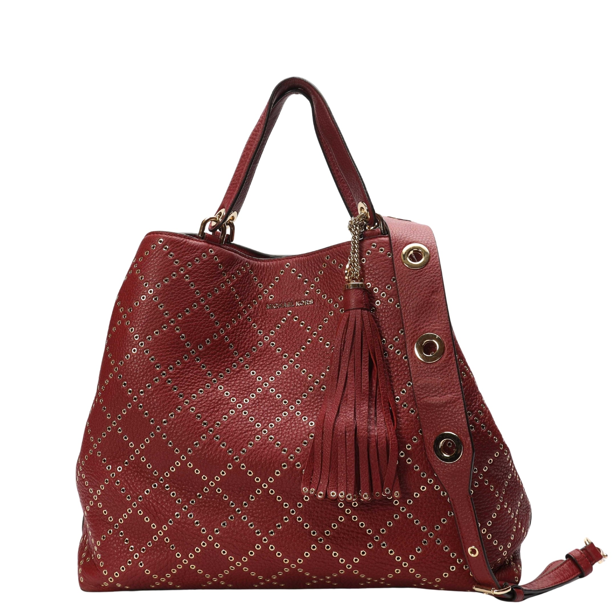 Michael Kors Red Studded Brooklyn Tote