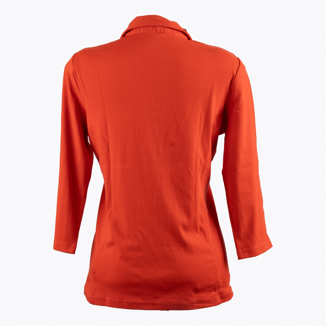 Tommy Hilfiger Orange Ribbed Polo Pullover