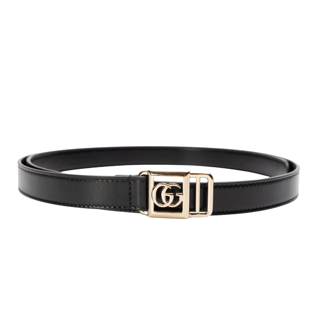 Gucci GG Black Calfskin Buckle Belt