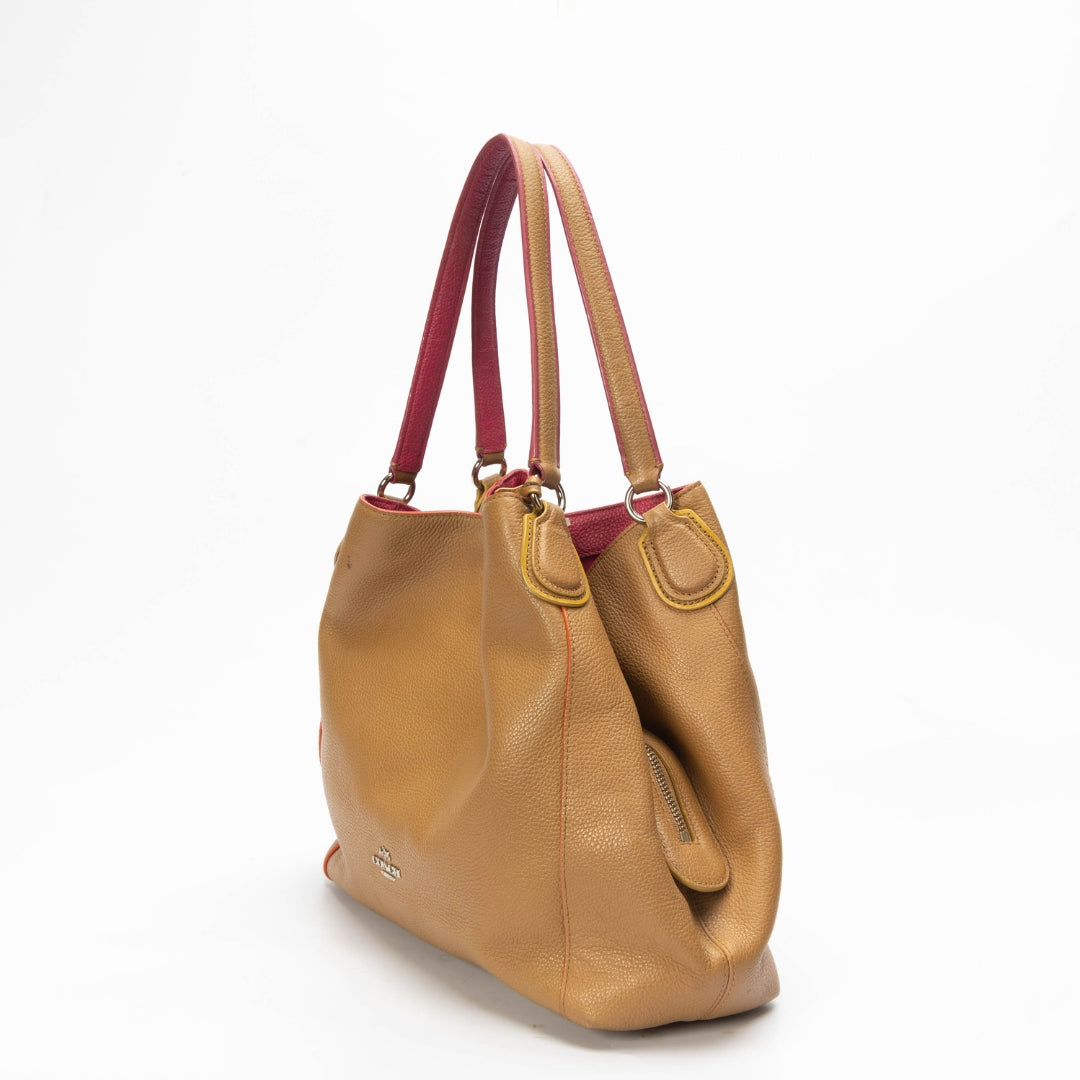 Coach Tan Edie Shoulder 28 Bag