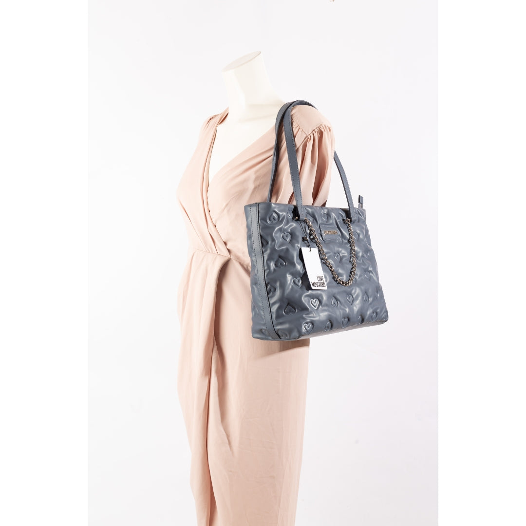 Love Moschino Heart Quilted Faux Leather Tote Bag