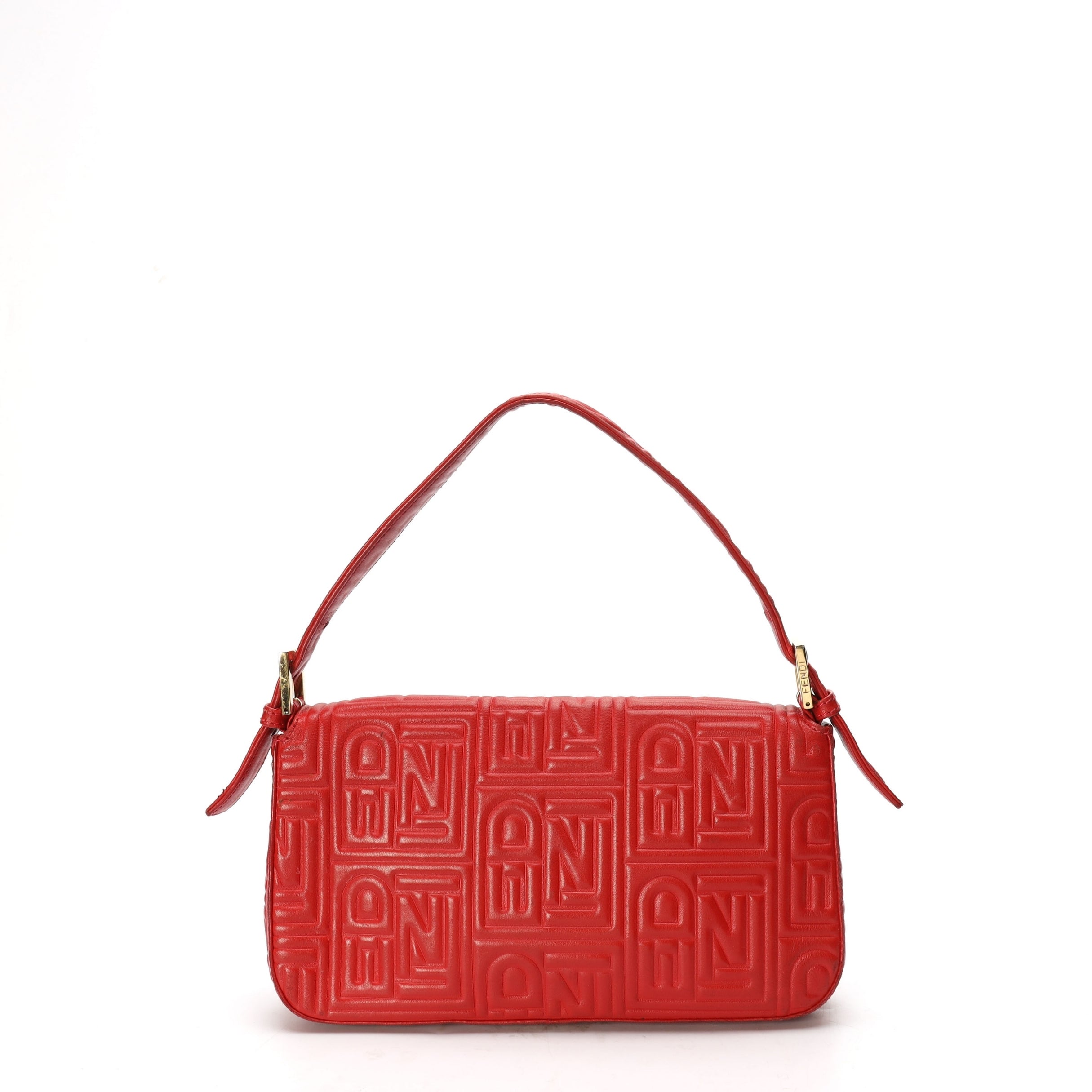 Fendi Red FF Baguette Crossbody Bag