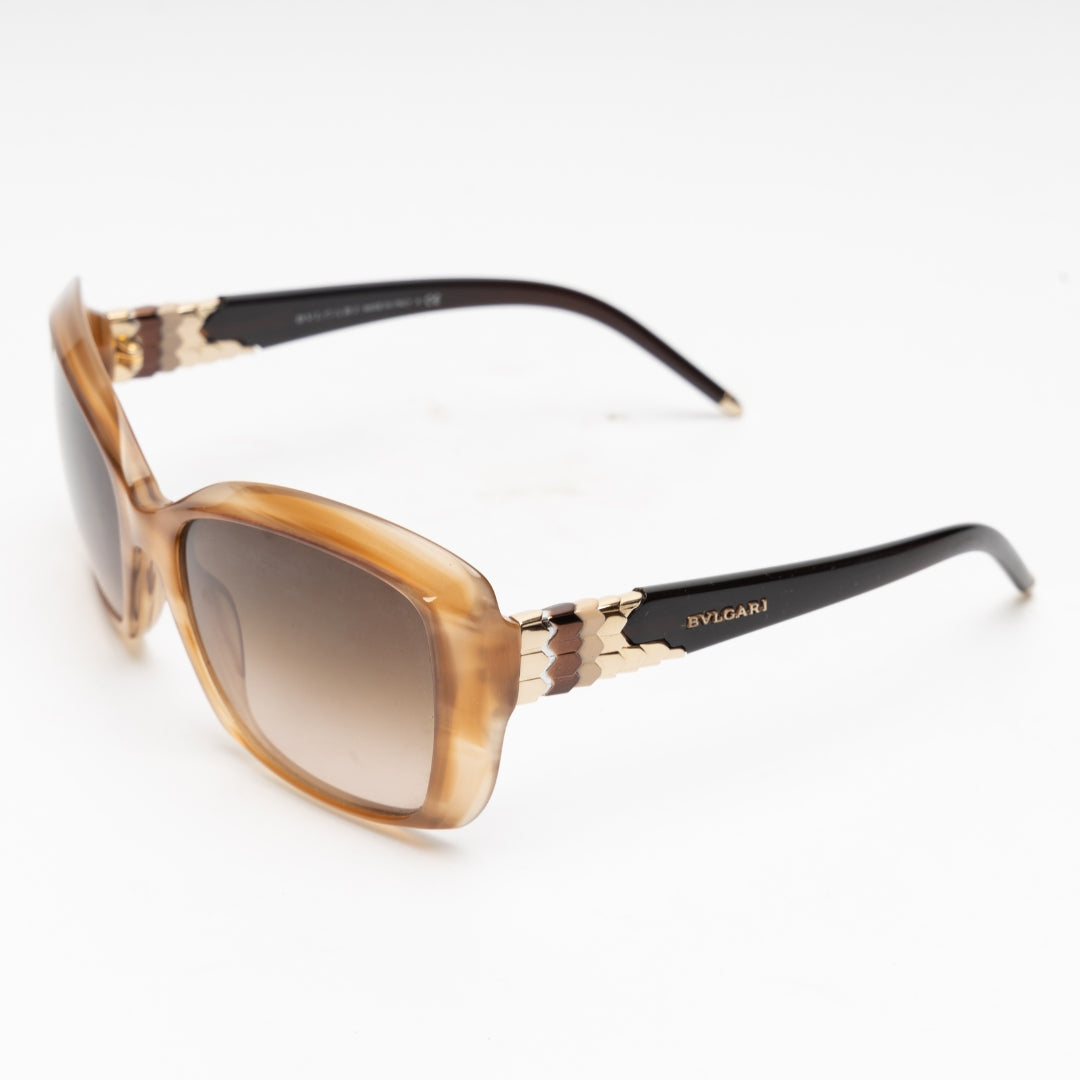 Bvlgari Beige/Brown Cat Eye Sunglasses