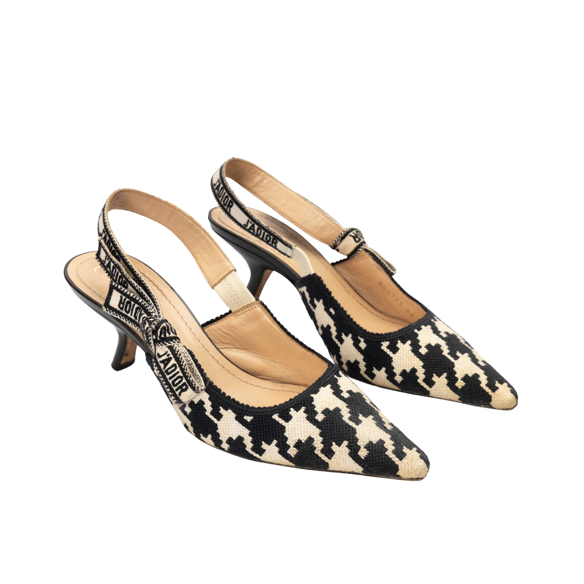 Christian Dior Houndstooth Slingback Pumps