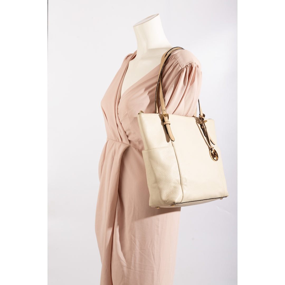 Michael Kors Beige Jet Set Large Tote Bag