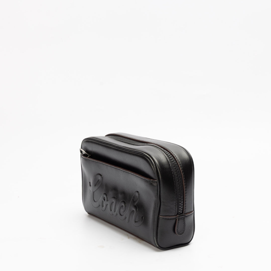 Coach Black Overnight Travel Kit With Coach Script