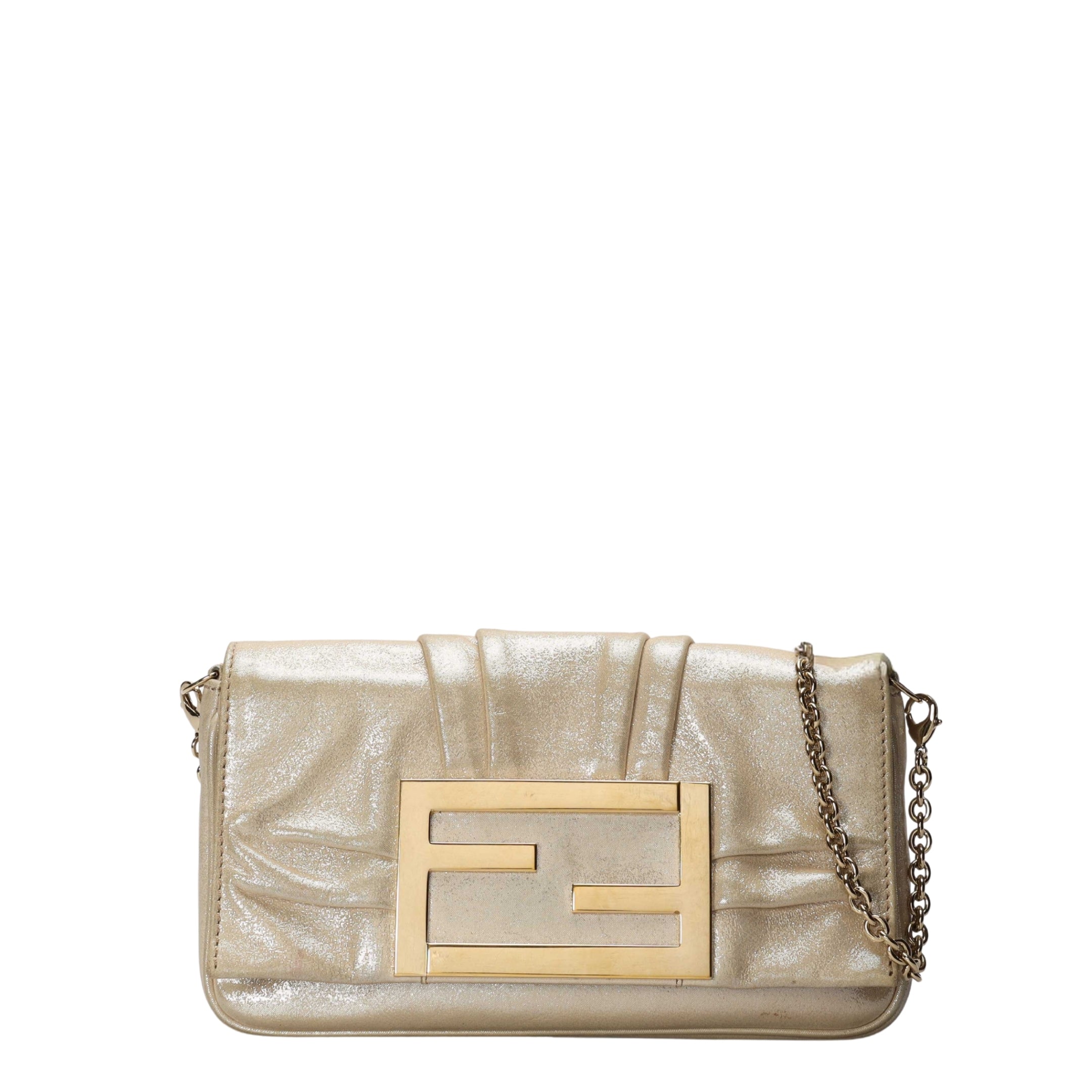 Fendi Shimmery Gold Mia Pochette Bag