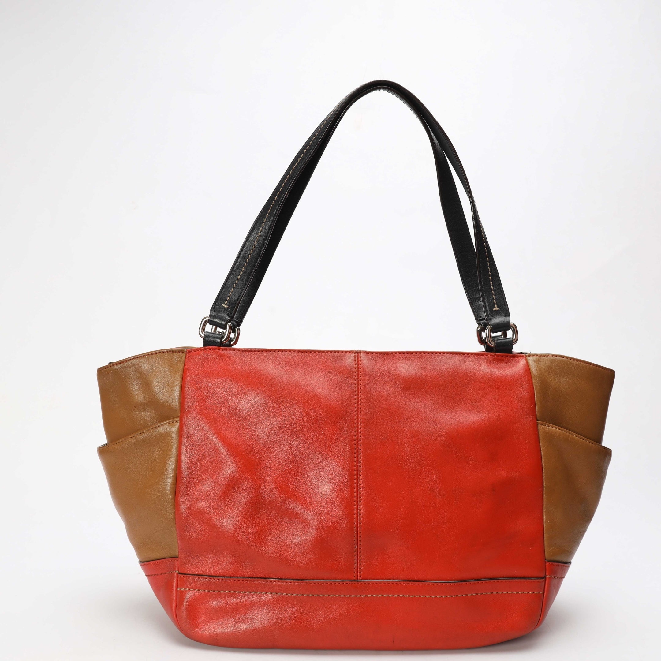 Coach Red Carrie Colourblock Tote