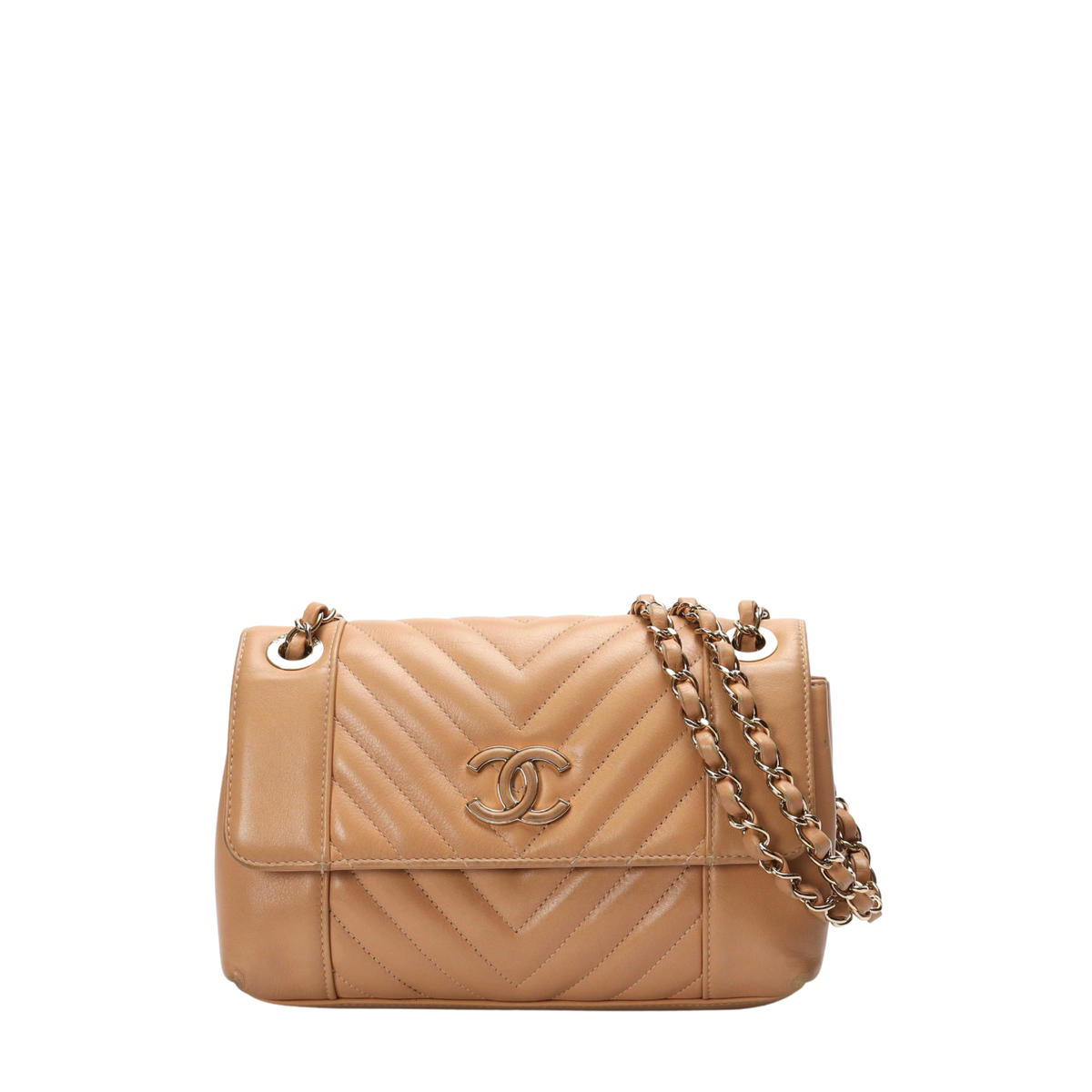 Chanel Beige Flap Crossbody Bag