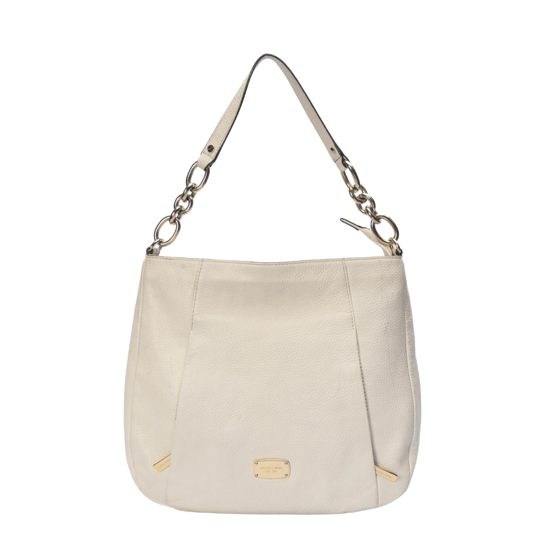 Michael Kors White Hallie Hobo Bag