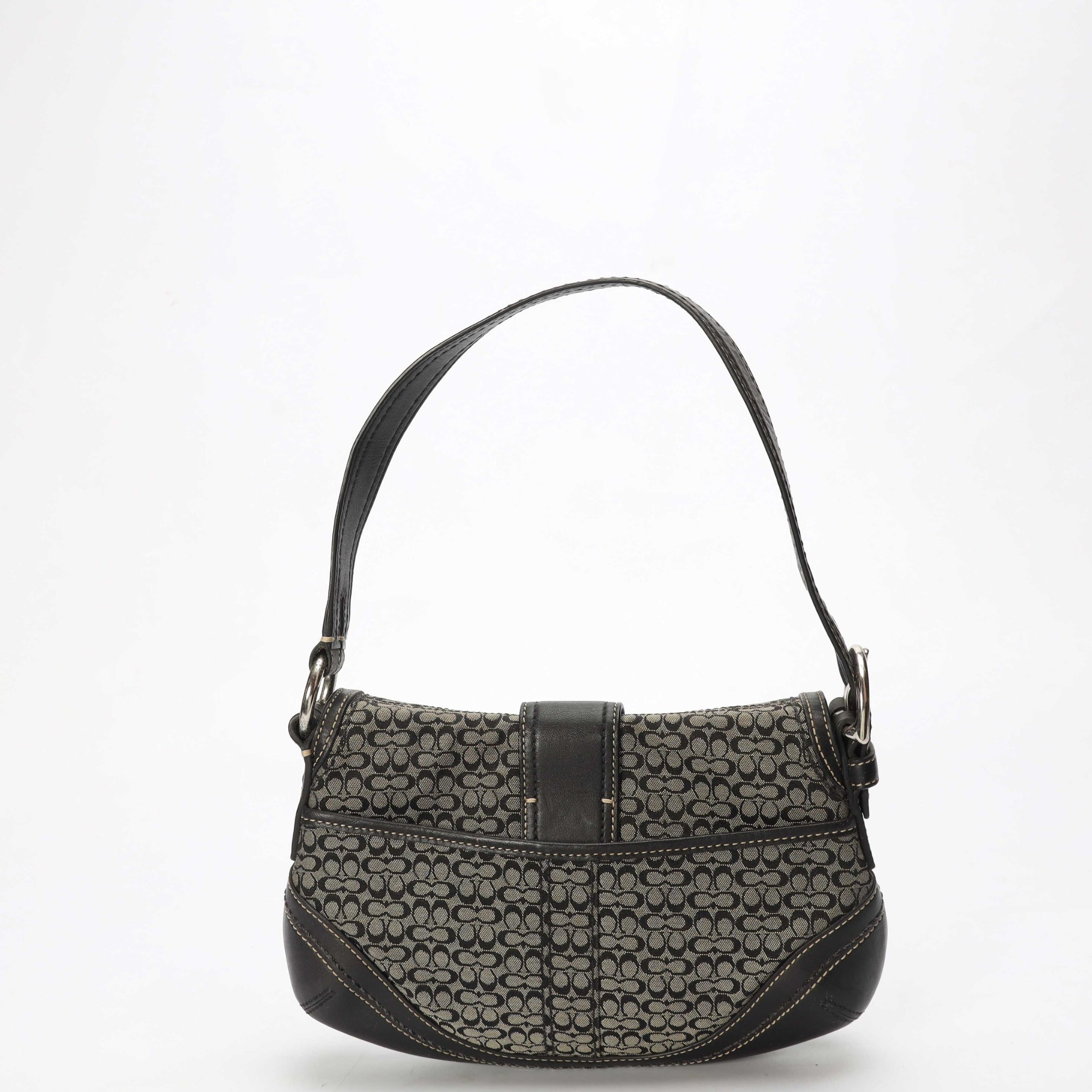 Coach Black Signature Soho Buckle Shoulder Bag