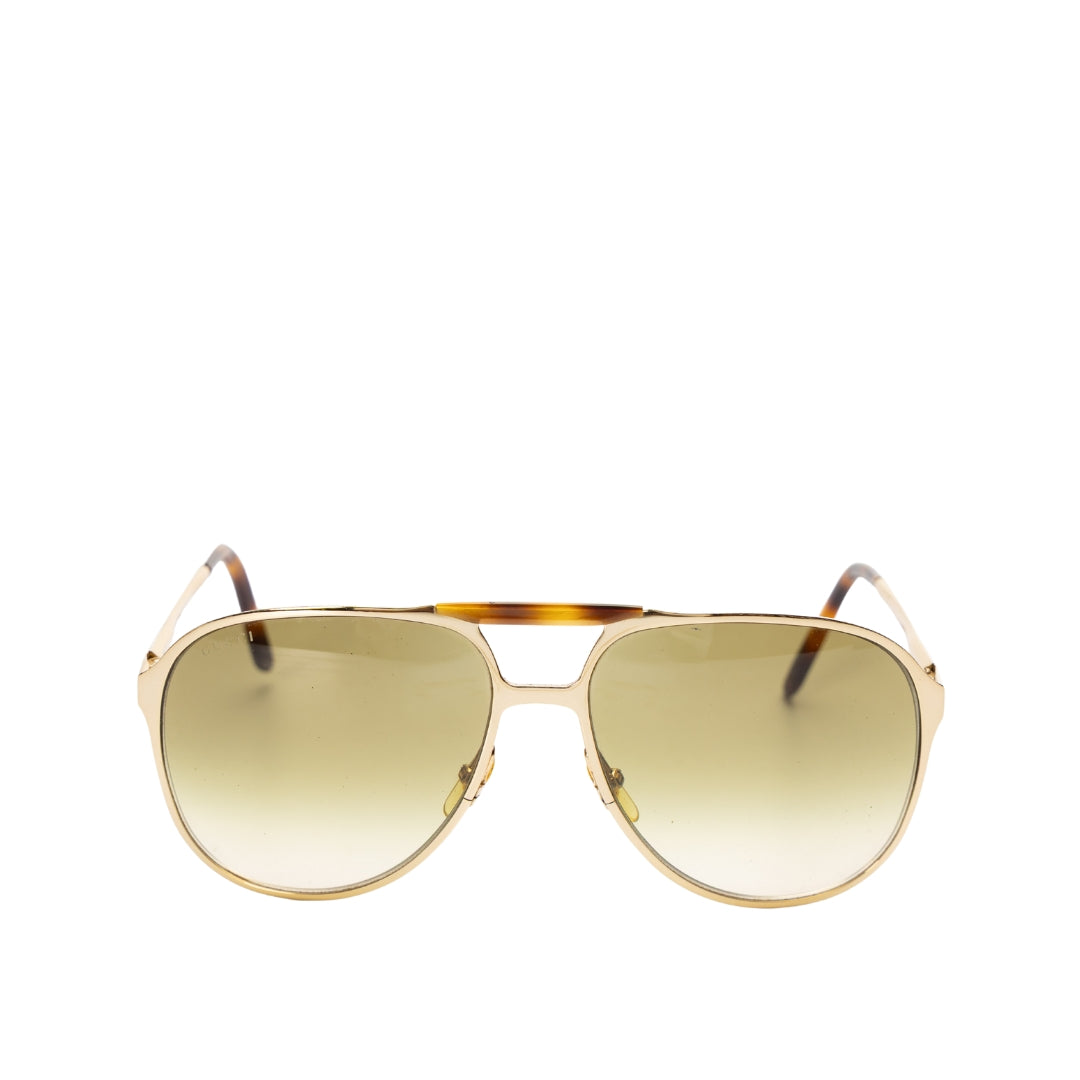 Gucci Green Gradient Aviator Women Sunglasses