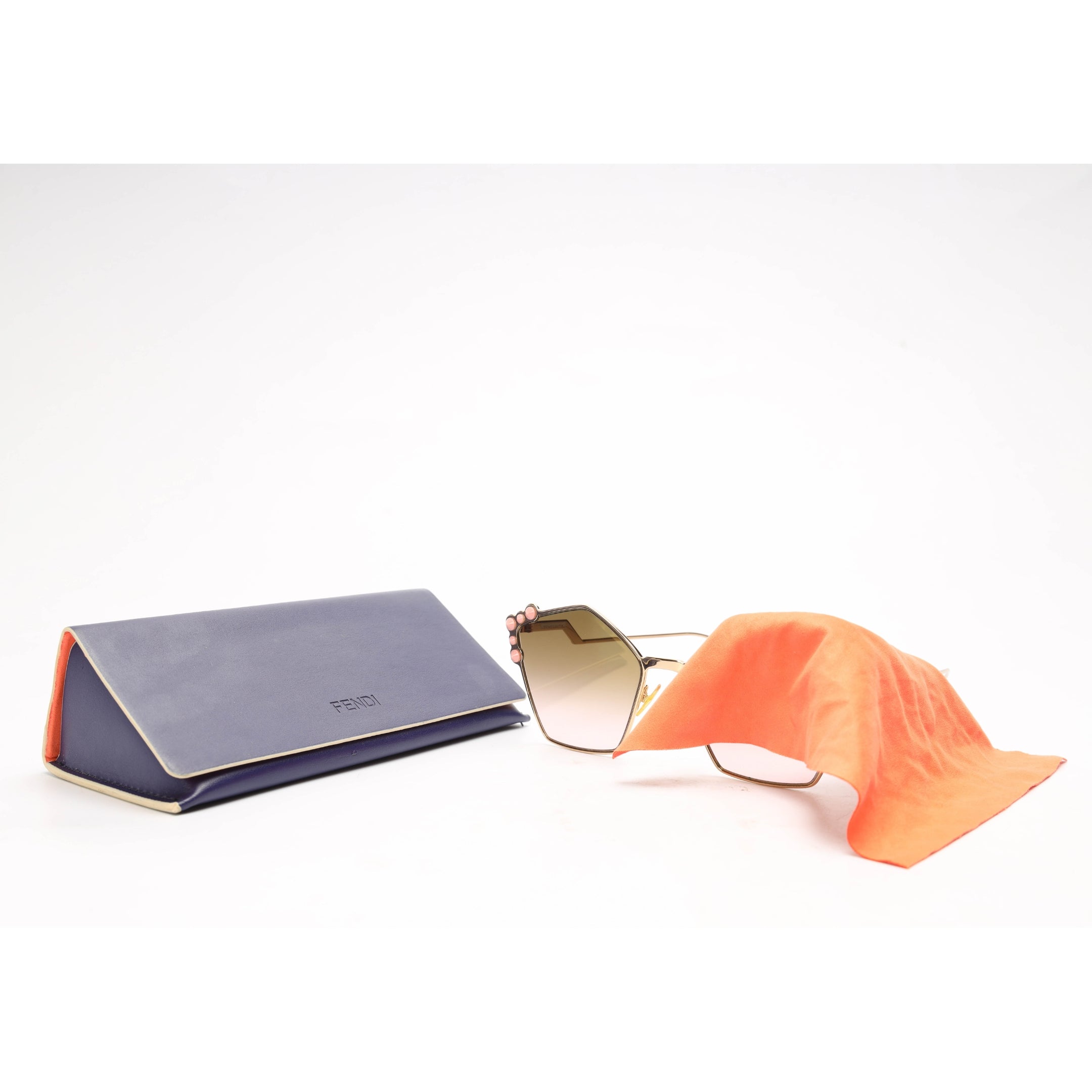 Fendi Goldtone Pentagon Sunglasses