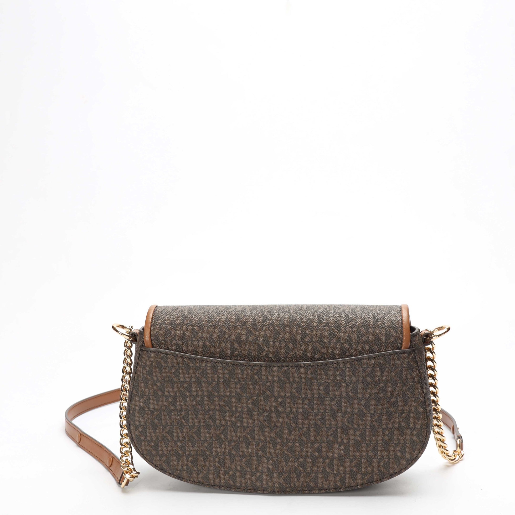 Michael Kors Mila Brown Signature Logo Messenger Bag