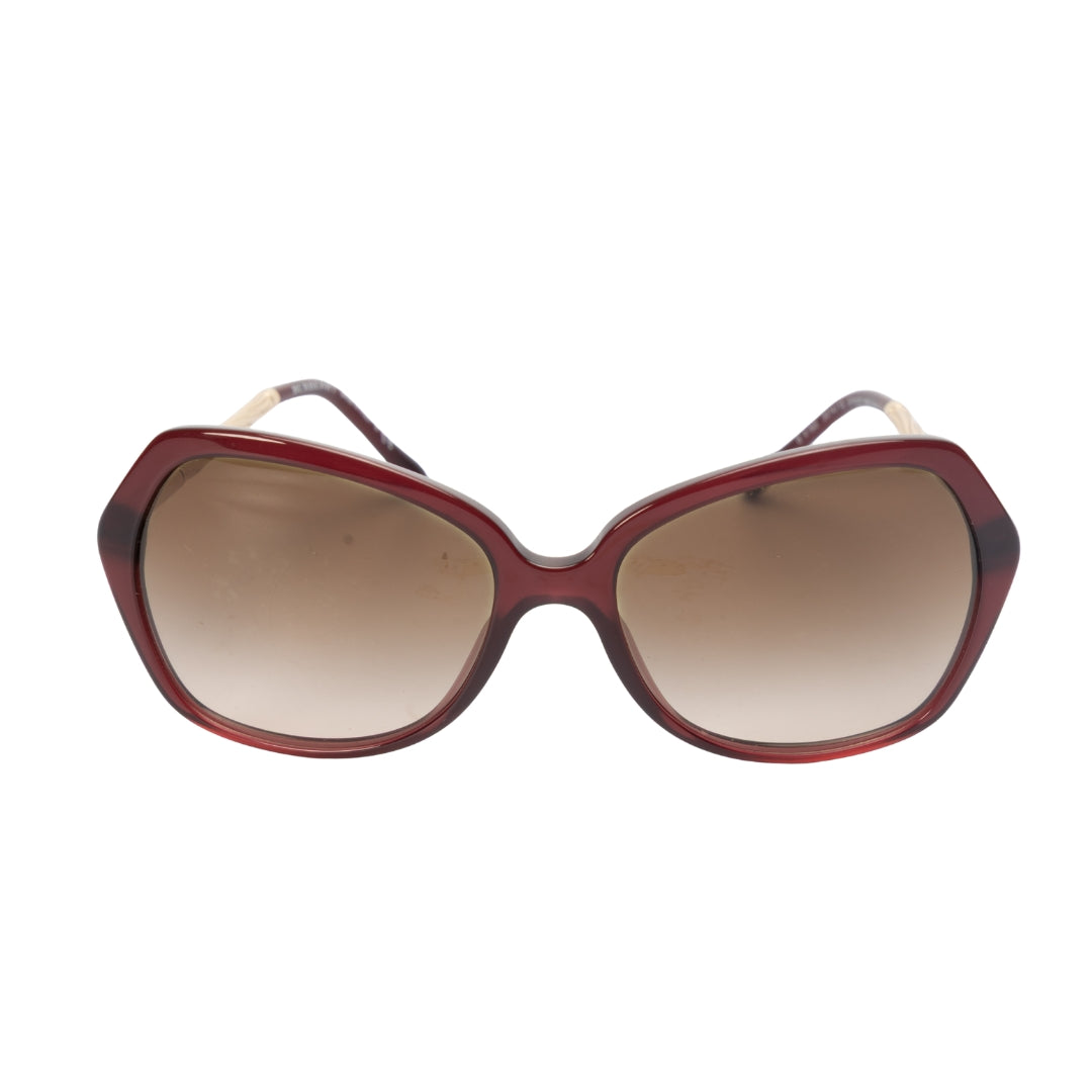 Burberry Maroon Gradient Oversized Sunglasses