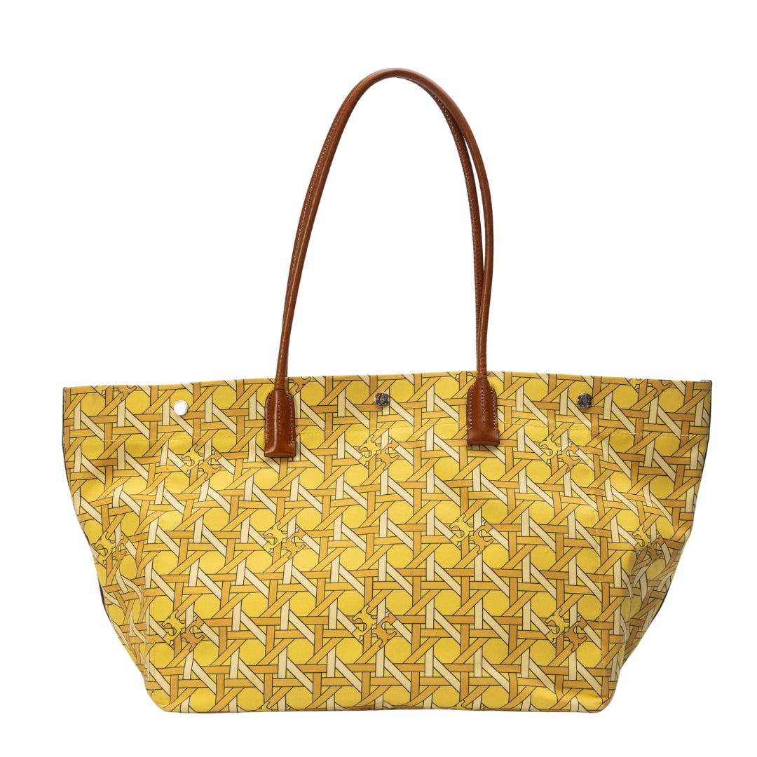 Tory Burch Canvas Basket-Weave Large Tote