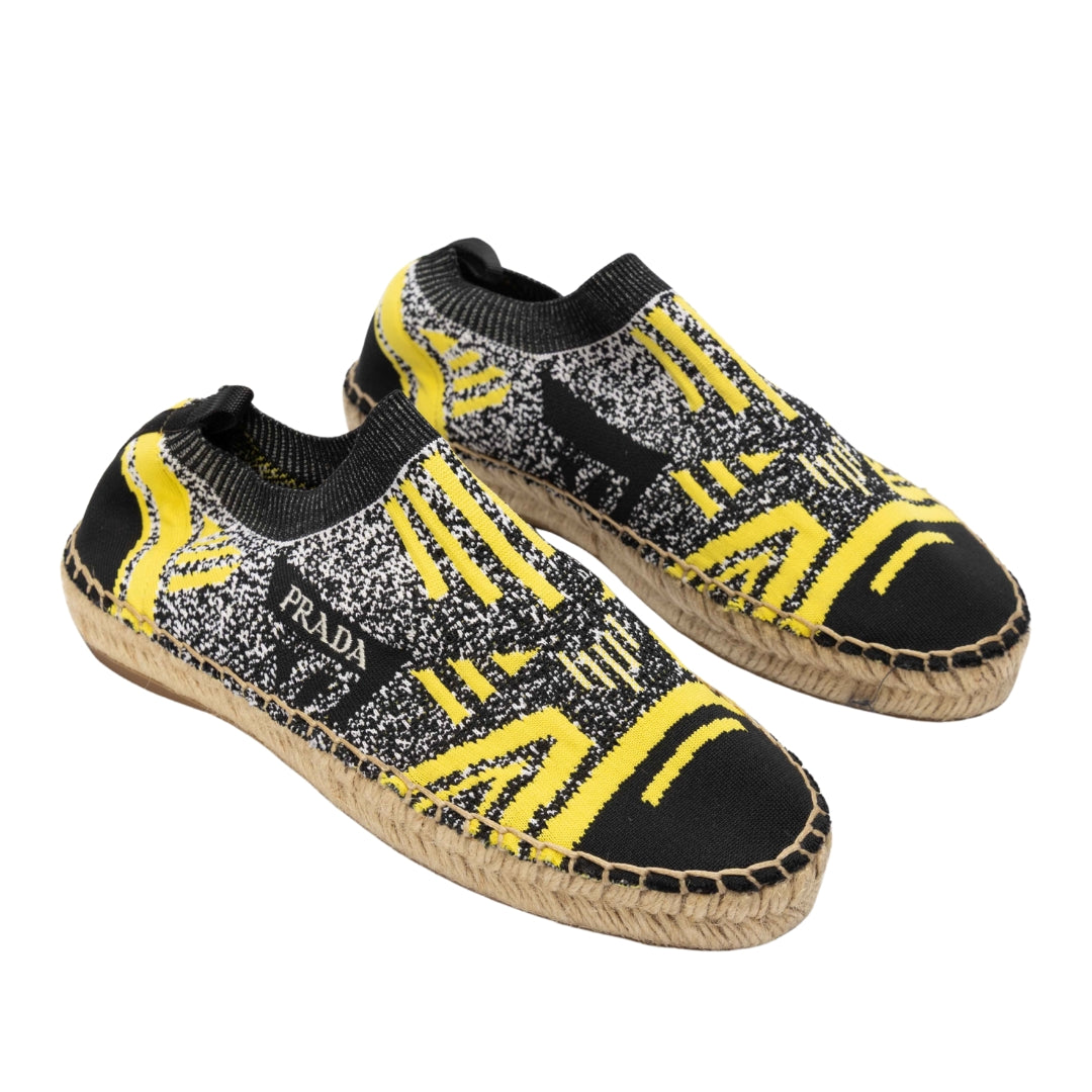 Prada Multi Embroidered Logo Espadrille