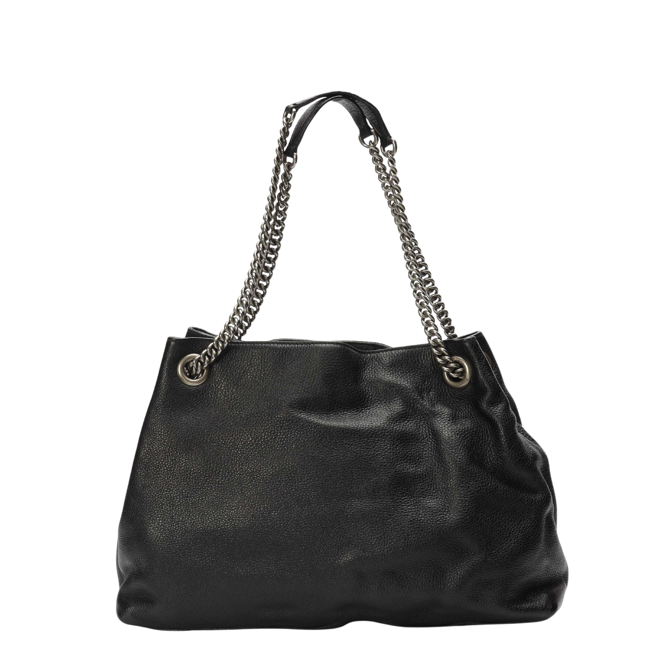 Gucci Black Studded GG Chain Soho Tote