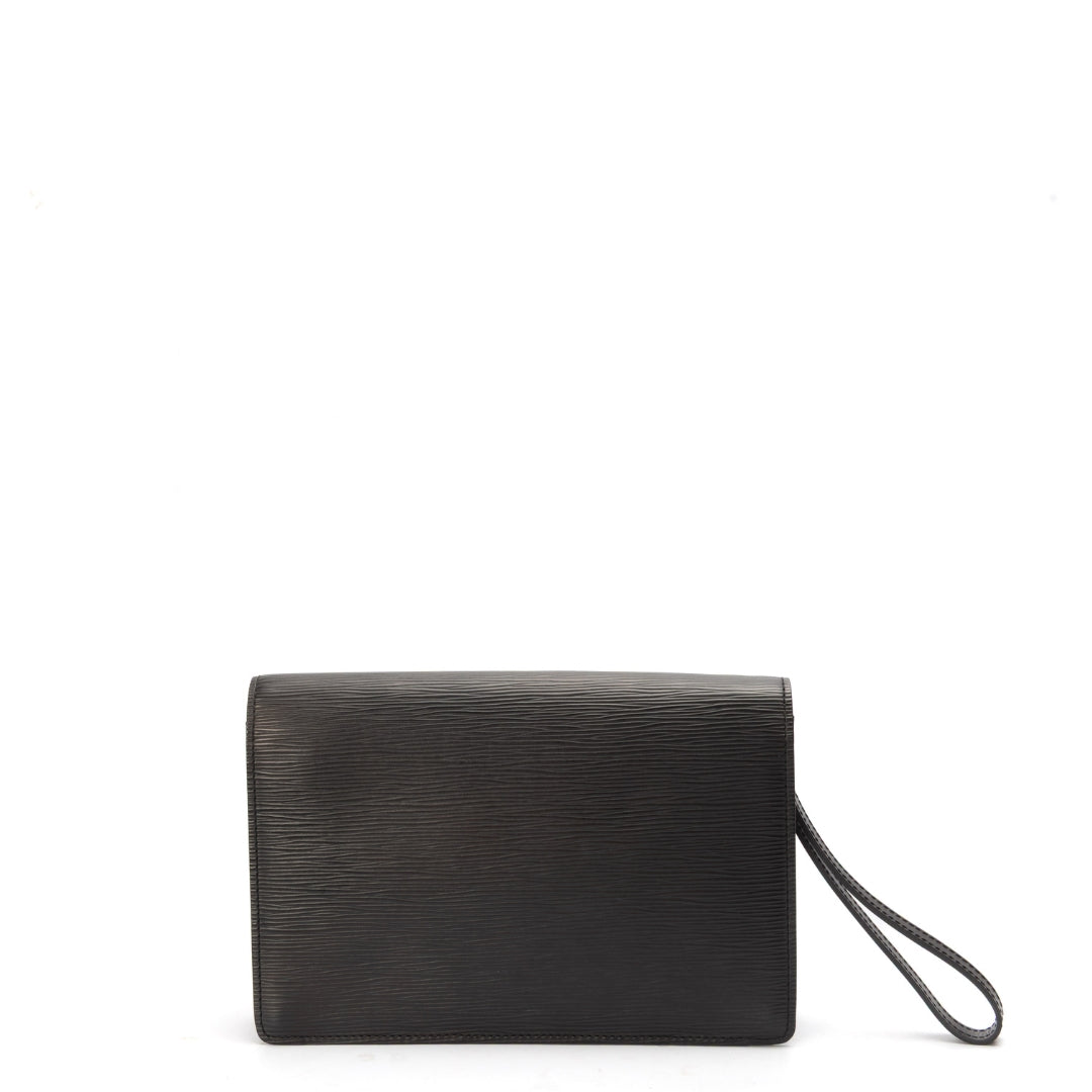 Louis Vuitton Black Epi Pochette Dragonne Clutch