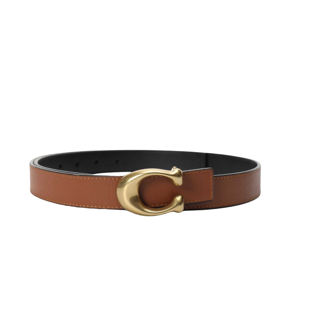 Coach Signature Buckle Reversible Belt