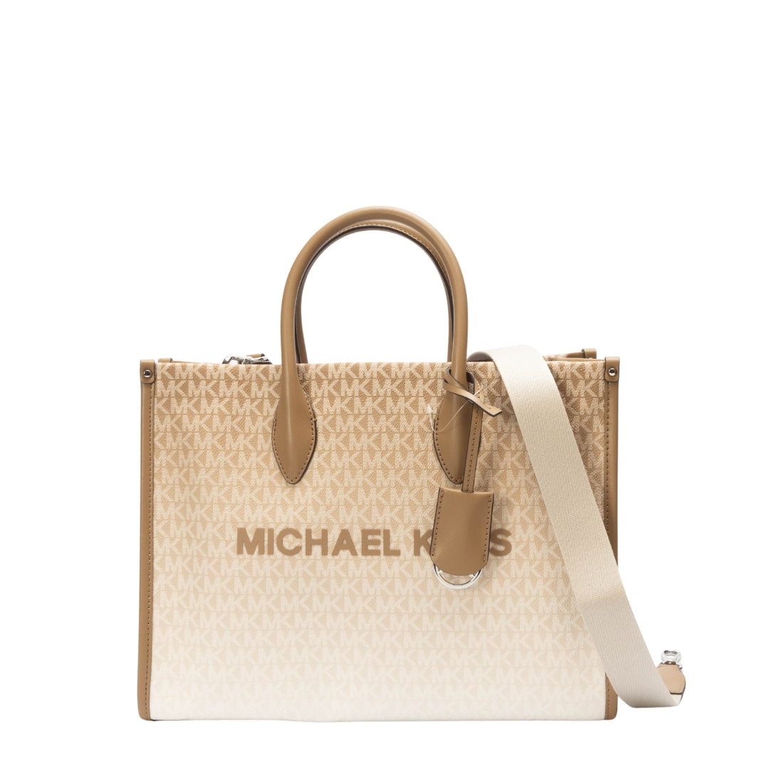 Michael Kors Mirella Brown Ombré Logo Tote