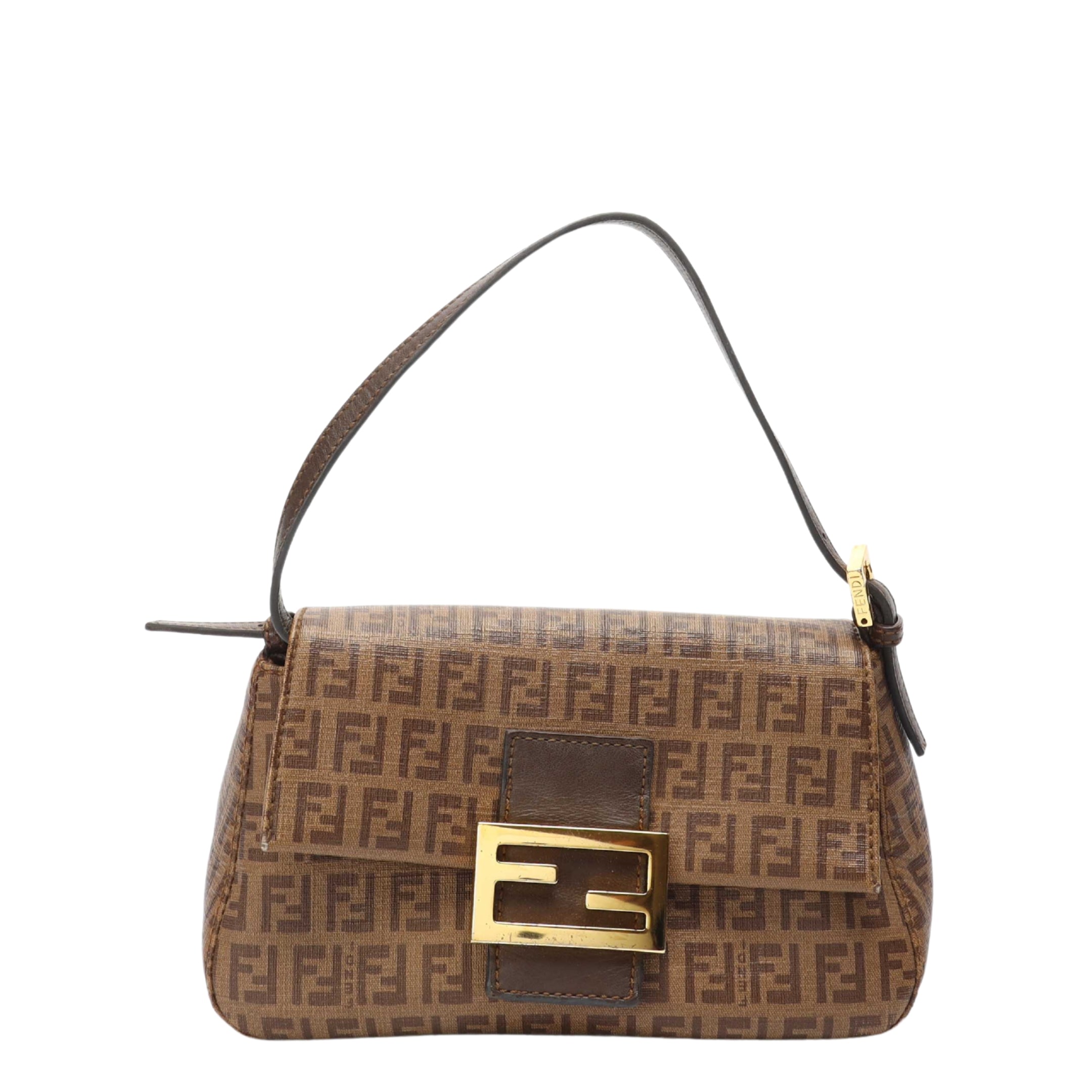 Fendi Brown Zucchino Canvas Mama Forever Bag