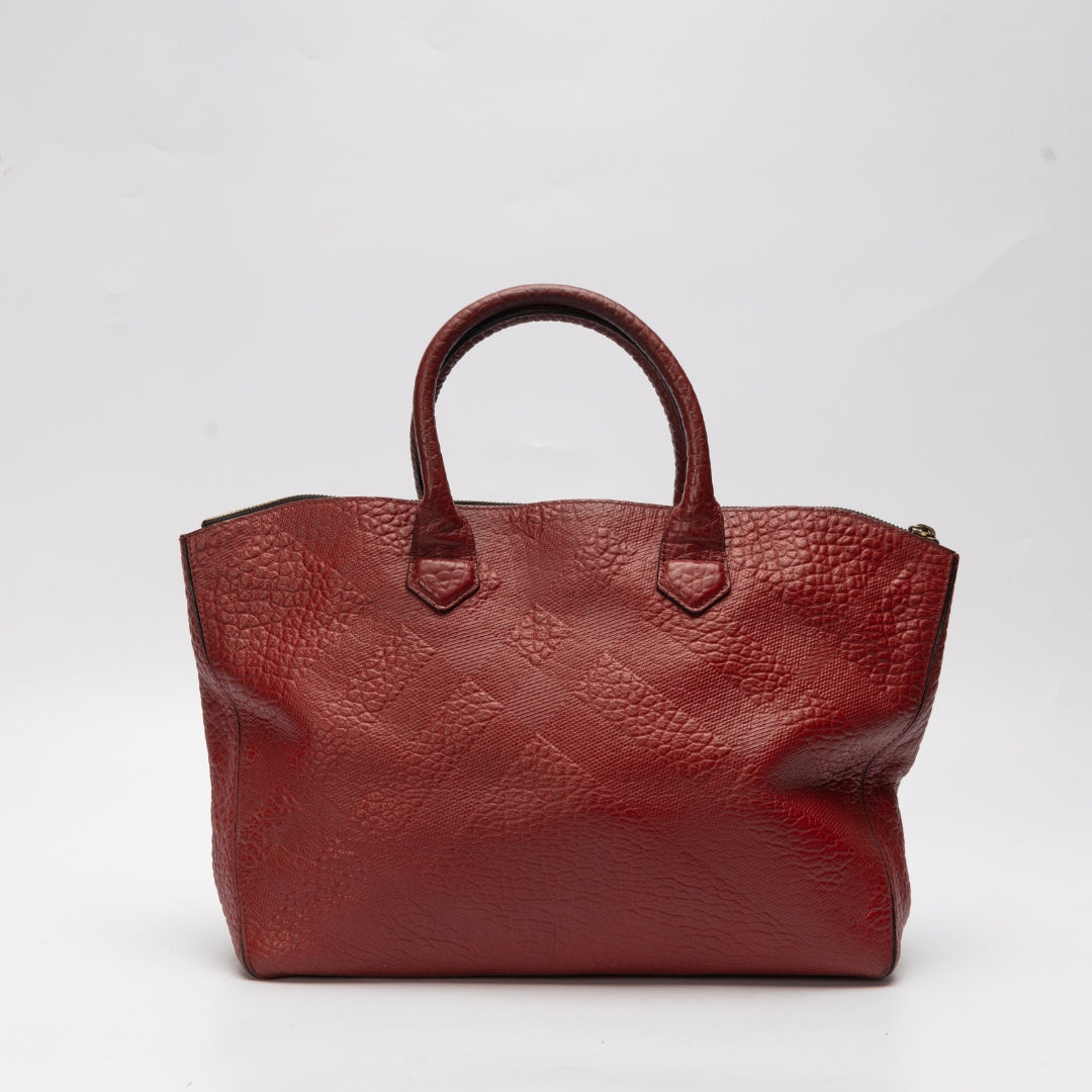 Burberry Red Leather Dewsbury Tote