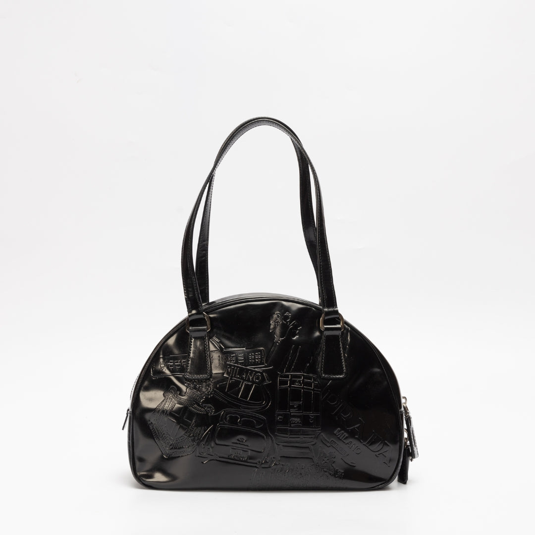 Prada Black Calfskin Shoulder Bag