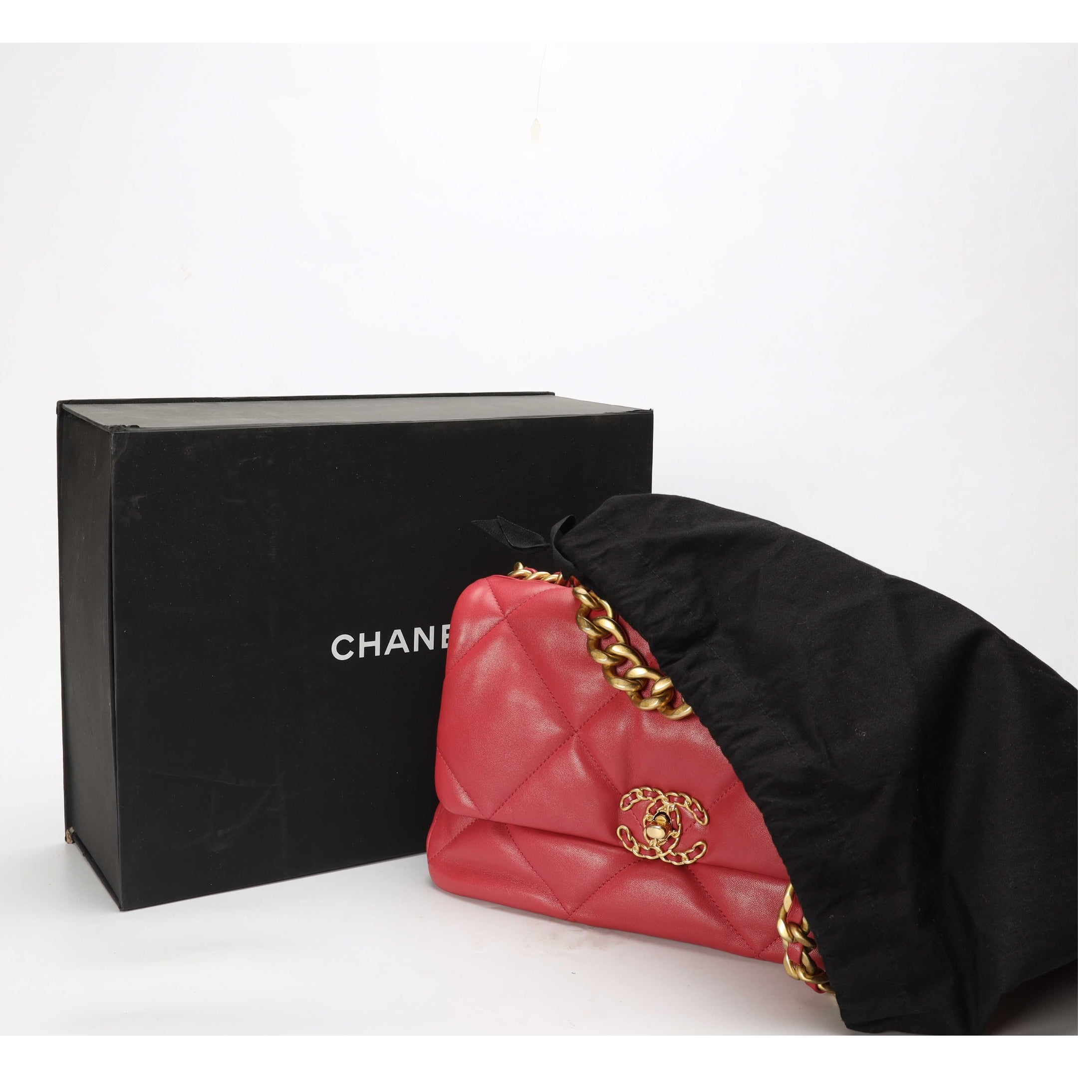 Chanel 19 Red Chain Shoulder Bag
