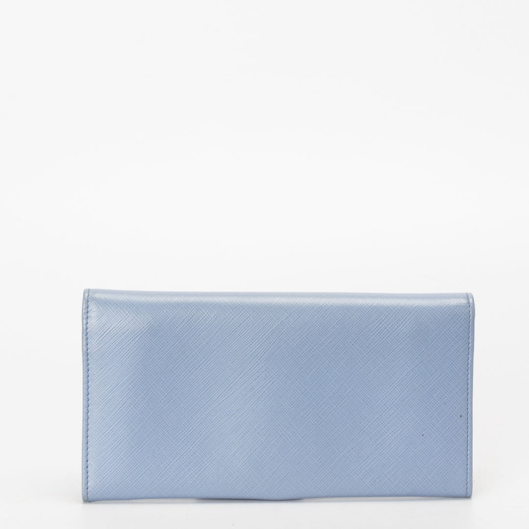 Salvatore Ferragamo Blue Gancini Vitello Continental Leather Wallet