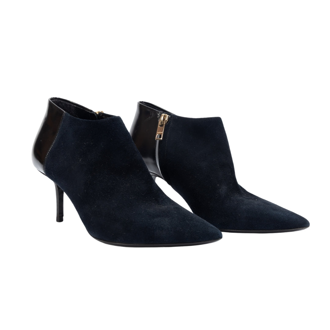 Burberry Black Leather Castlemore Pointed Toe Ankle Boots