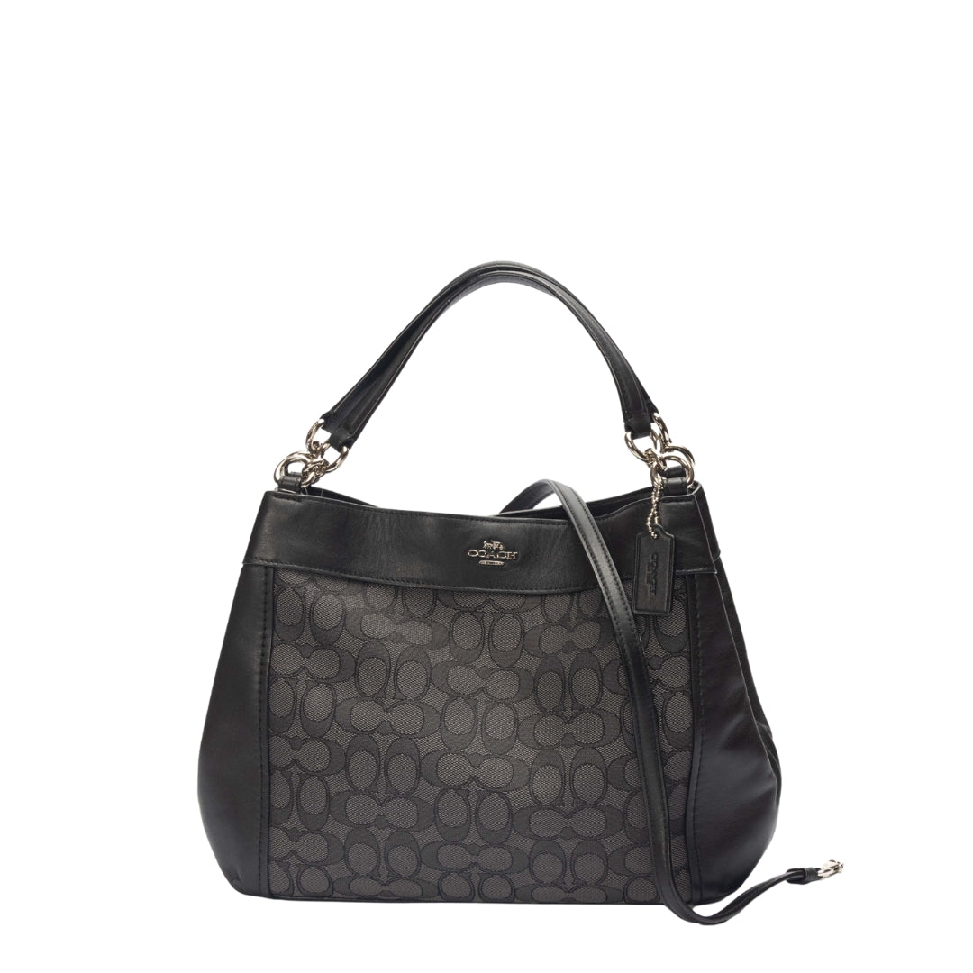 Coach Black Lexy Signature Jacquard Shoulder Bag