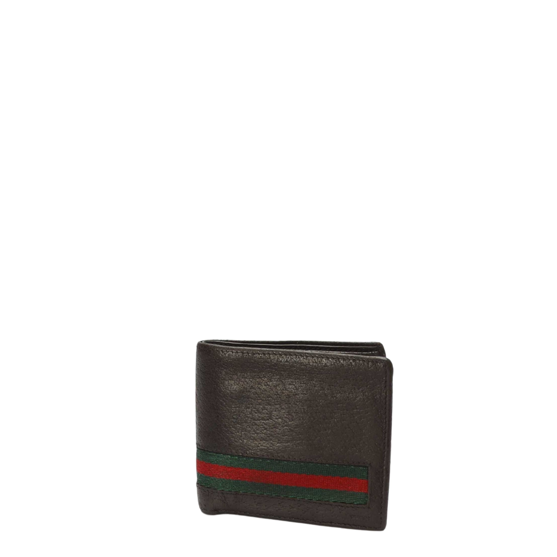 Gucci Black Leather Web Bifold Wallet