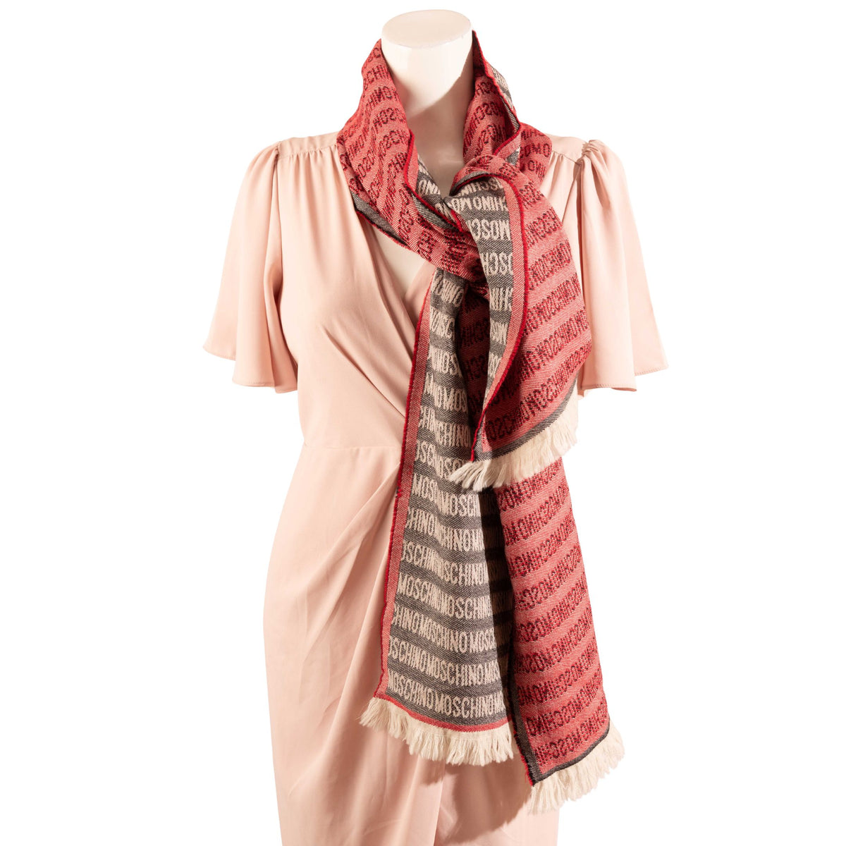 Moschino Monogram Logo Pattern Scarf