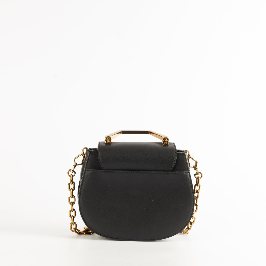 Charles & Keith Geometric Top Handle Saddle Bag