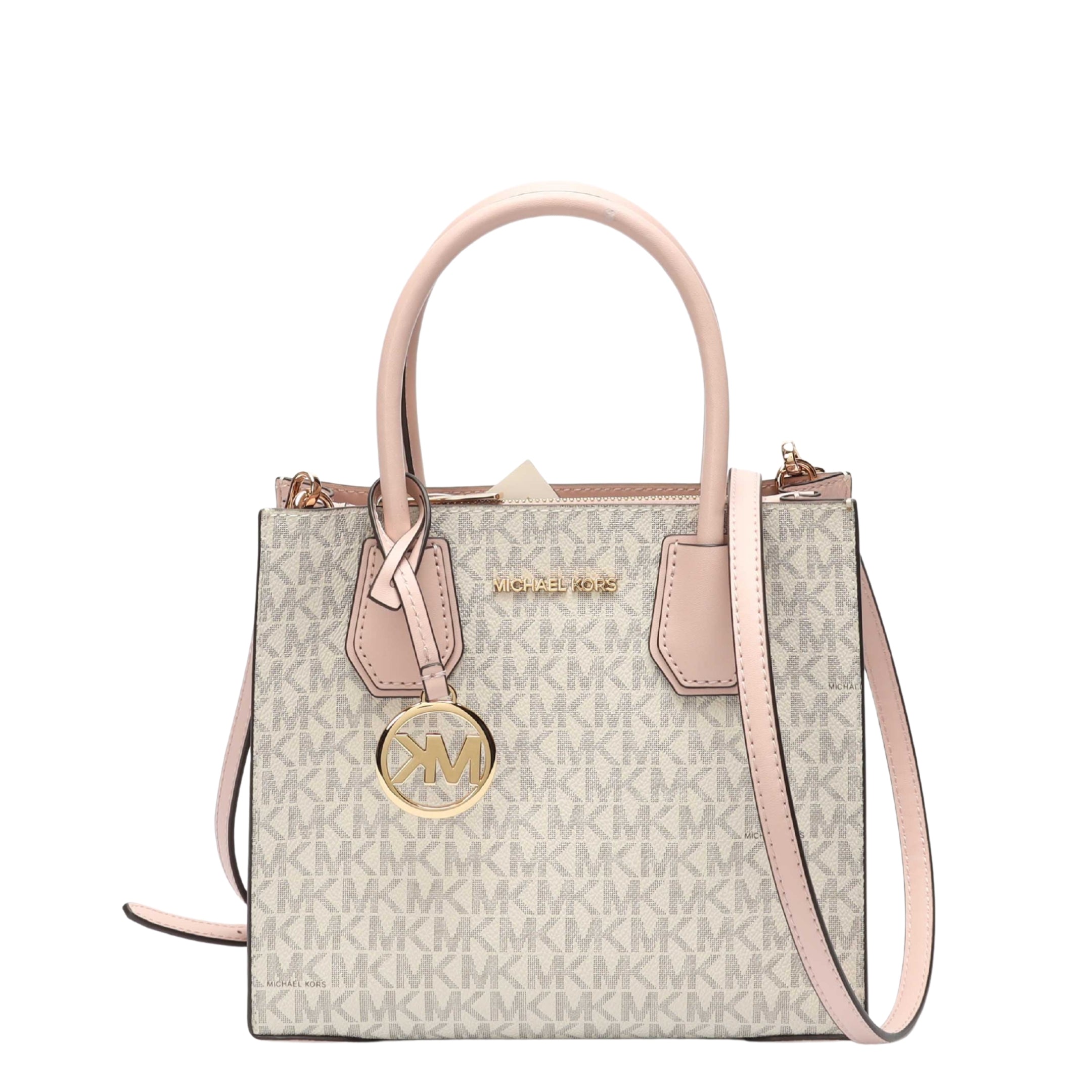 Michael Kors Mercer Pink Logo Accordion Satchel