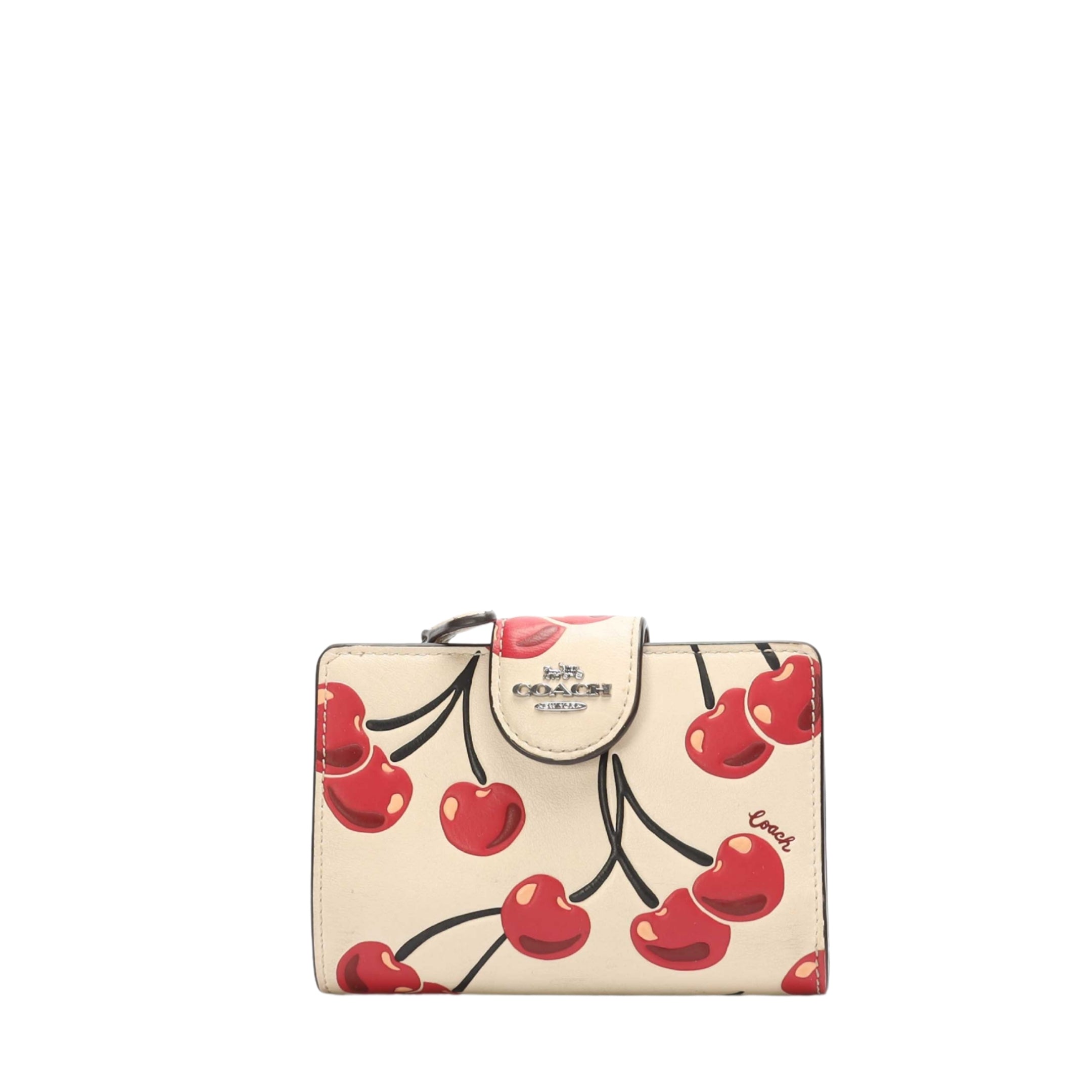 Coach Cherry Print Corner Zip Wallet