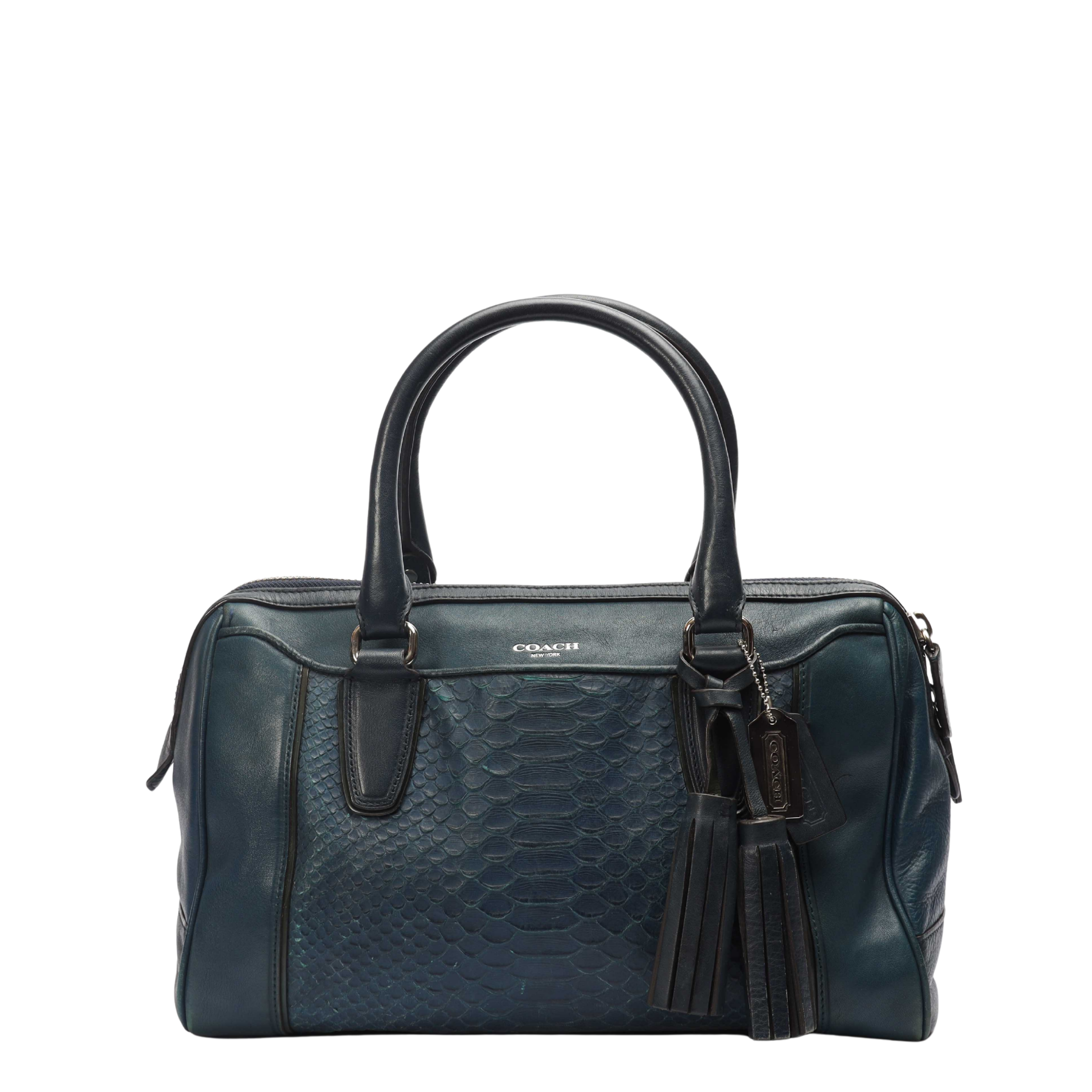 Coach Blue Python Haley Satchel