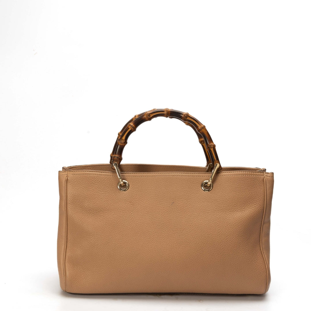 Gucci Beige Medium Bamboo Handle Shopper Tote