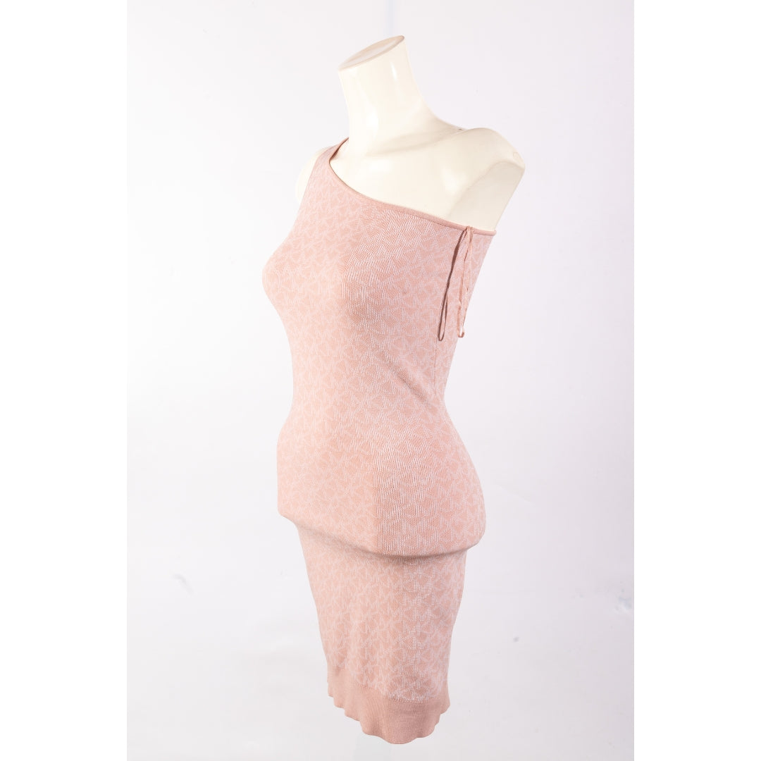 Michael Kors Logo Jacquard One-Shoulder Tank Dress